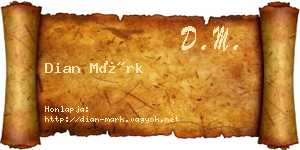 Dian Márk névjegykártya