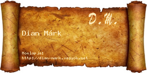 Dian Márk névjegykártya